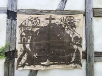 1971 Bluttuch, Blut auf Nessel, 125 x 145 cm